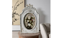 Bowknot Oval Frame Handcrafted Finish Ornate Relief Frame Gift Idealhome Decor for Living Room, Desktop