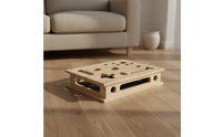 Interactive Feline Scratch Challenge Box Multi-Hole Wooden Feline Maze Natural Instincts Sturdy Wood for Cats, Indoor