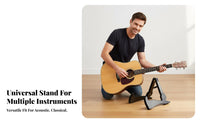 Foldable Guitar Stand Stable Structure Triangular Guitar Stand Anti-Scratch Padding Portable Instrument Holder for Studio