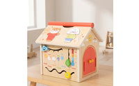 Wooden Activity House Tabletop busy House Hands-on Wooden Activity Cube for Babies