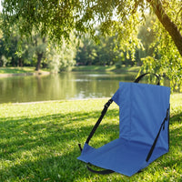 Camping Chair with Back Support and Seat Cushion, Folding Stool for Adults with Oxford Cloth, Waterproof Picnic Mat Floor Chair, Camping Stool
