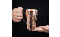 Copper Tea Cup with Side Handle Long-Lasting Hammered Copper Cup Teacup Comfortable Grip Vessel Easy to Clean for Collectors