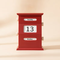Vintage-Inspired Desktop Perpetual Calendar Mechanical Manual Calendar with Knobs Cute Simple for Study