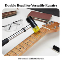 Soft Face Guitar Fret Hammer Non-Slip Handle Double Head Luthier Hammer Ergonomic Grip for DIY Hobbyists, Workshop, Home Studio, Music Shop