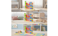 Educational Approach Wooden Peg Board Bead Game Fine Motor Bead Matching Toy Hand-Eye Coordination Wooden Peg Board with Beads Stacking for Toddler Boys and Girls, Toddlers, Preschoolers, Home, Classroom