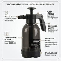 Watering Can and Electric Spray Bottle for Garden Sprayer Use, Portable Pressure Sprayer for Car Cleaning and Car Wash, Hand Pump with Handle