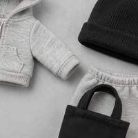 Doll Clothes Set for 24cm Mia Doll, Gray Sportswear Outfit with Accessories