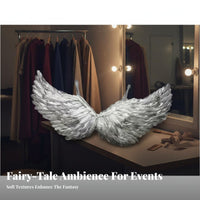 Angel Feather Avian Appendages Adjustable Elastic Straps Snowy Celestial Avian Appendages Lightweight for Cosplayers, Adults, Stage Performance