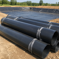 Matte Black Pond Liner for Pond Construction, Flexible HDPE DPM Membrane, Waterproof Geomembrane Sheet
