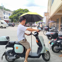 95cm Diameter Large Beach Umbrella with Ground Spike, Steel Frame, Black Coating, Polyester