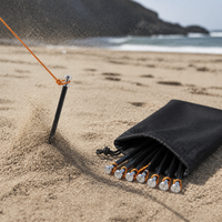 Deluxe Aluminum Alloy Tent Stakes 23cm for Outdoor Camping Canopy Windproof Reinforcement with Rope
