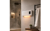Flat Front Electric Wall Heater Black Control Panel Wall-Mounted Heater Rounded Corners Home Heating Slim