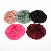 Satin Bonnet for Sleeping Double Layer, Adjustable Nightcap with Elastic Band, Soft Cap for Curly Protection Mixed Color