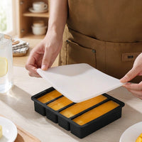 Baby Food and Silicone Ice Tray with Lid for Easy Release, Food Grade Rectangular Cube Tray for Homemade Ice, Single Pack with Lid Included