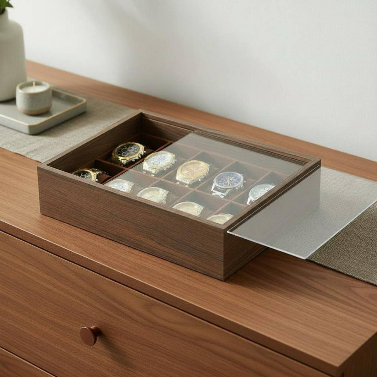 Wooden Watch Display Case Scratch Protection Wooden Watch Display Box