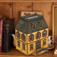1/72 Scale Traditional Eastern European House Model Cut Wood Two-Story House Model Paintable Diorama Building for Hobbyists