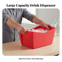 Beverage Crate Heavy Duty Bar Ice Bucket Large Capacity Stackable Drink Carrier for Bartenders, Caterers, KTV, Restaurant, Party