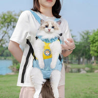 Chest Pet Bag Front Backpack for Small Dogs Cats, Oxford Material Pet Front Carrier, Portable Breathable Front Facing Pouch for Travel Hiking