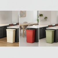 Mobile Trash Can with Wheels Raised Open Top Trash Can Rectangular Garbage Bin Large for Kitchen, Apartments, Dorms