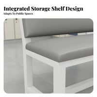 With supportrest Lowspine Upholstered Bench Soft Padding Waiting Area Seat Multi-Purpose Seating Furniture long-lasting Construction for Business Owners, Office Managers, Lobby, Salon, Entryway, Bedroom