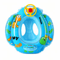 Cartoon-Printed Airplane Pool Inflatable Safe Airplane Inflatable with Seat Comfortable Swim Ring Long-Lasting for Toddlers, Kids, Children, Beach