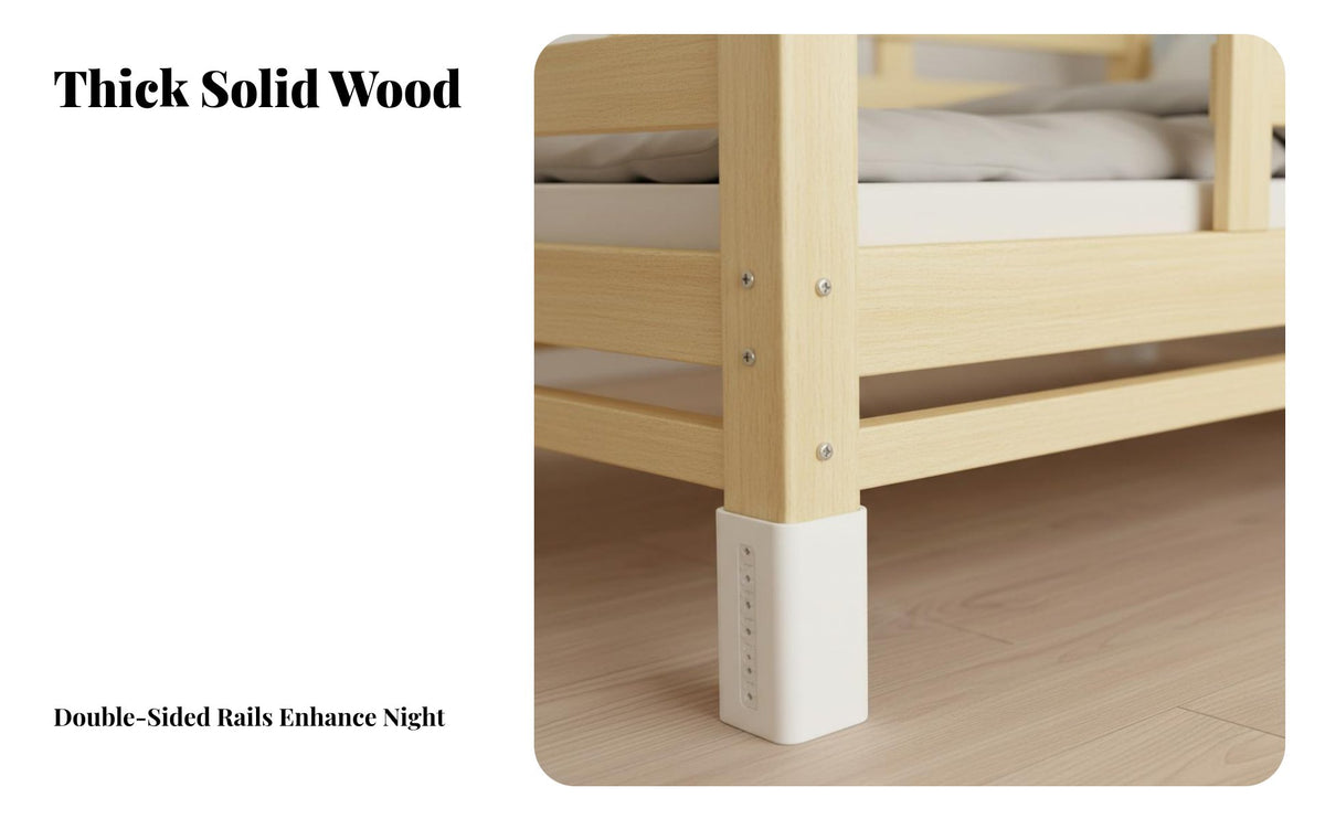 Paint-without Paint Splicing Bed Solid Wood Bed Extender Stable and Sturdy Bedside Co-Sleeping Crib for Infants, Toddlers, Parents, Nursery, Bedroom, Home