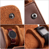 Watch Travel Case Leather Watch Box with Snap Closure for Journeyers