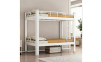 Bunk Bed with Mattress Heavy Duty Bunk Bed with Wooden Boards Space-Saving Furniture for Students, Adults, Dormitory, Hostel, Employee Quarters