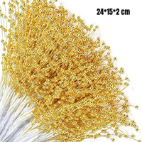 50 Pieces Bead Sprig 24 Cm Pearl Floral Pick DIY Decoration Beaded Stem Spray
