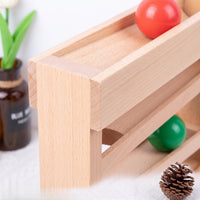 Wooden Ball Tracker Educational Ball Tracker with Ramp Smooth for Daycare