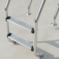 Rust Resistant Stainless Steel Pool Ladder Easy-to-Grip Pool Ladder with Handrails Polished