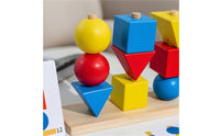 Shape Sorting and Stacking Toy Brightly Colored Geometric Stacking Toy Colorful