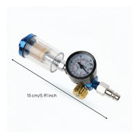 Inline Spray Regulator with Gauge Analog Air Regulator with Gauge Compact Knurled for Painters, Workshops