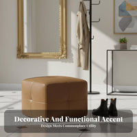 Luxury Aesthetic Round Upholstered Pouf Multi-Functional Low Stool Multifunctional Vanity Seat Soft and Comfortable for Adults, Homeowners, Interior Decorators, Living Room, Entryway, Bedroom