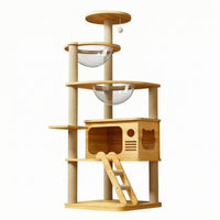 Wooden Feline Furniture Sisal Feline Cord Activity Structure Acrylic Bubble Perch