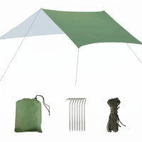 Silver Coated Tarp Water-Resistant Waterproof Sun Canopy SPF 50+ Camping Tarp Shelter for Beachgoers, Campers