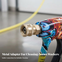 5 Interchangeable Nozzle Tips High Pressure Washer Ergonomic Handle M22 Inlet Spray Safety Trigger Lock for DIYers, Siding Washing