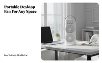 USB Air Chiller Humidifier Oscillating Function Portable Misting Fan Triple Cooling Modes Settings Desktop Cooling Fan for Office, Bedroom, Dorm Room