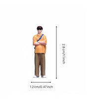 1/64 Scale Male Figure People Figure Realistic Details Hand-Painted Miniature Person for Hobbyists, Dioramas, Sand Tables