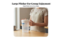 Food Grade Large Capacity Water Jug with Lid Easy Pour Spout Plastic Pitcher with Lid Wide Mouth for Cafe Owners, Kitchen, Home, Restaurants