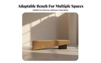 Retro Design Sherpa Wooden Frame Bench artistic aesthetic paddinged Entryway Ottoman Long Stool for Interior Designers, Homeowners, Families, Bedroom, Living Room