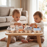 Wooden Birthday Train Educational Number Train Toy Stackable Colorful for Toddlers, Playroom, Nursery