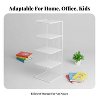 Space-Saving Desktop Book Organizer Minimalist Design Wireframe Book Organizer Multi-Purpose Tabletop Shelf Sturdy Construction for Children, Students, Office Workers, Desk, Study Room, Bedroom