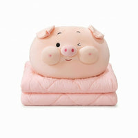 Pig Pillow with Blanket Soft Pig Cushion Blanket Cute Bedding Car