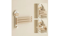 Duck Towel Rack 3-Bar Towel Rack with Suction Cup Wall-Mounted Organizer for Renters, Washroom, Laundry Room, Rv