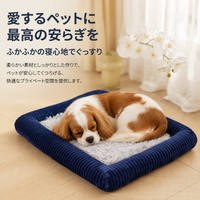Dog Bed, Washable, Pet Bed, Bolster Type, All-season, Navy, For Large Dogs, Living Room, Next to Sofa