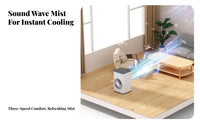 3 Speed Settings Desktop Misting Fan 7-Color LED Light Portable Air Cooler Humidifier Quiet Operation for Office Workers, Bedroom, Dorm Room