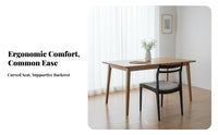 Mid-Century-Century Modern Aesthetic Upholstered Ladder-Back Chair Minimalist Design Kitchen Seating Curved Seat Household Furniture Long-Lasting Frame for Homeowners, Restaurant Owners, Families, Dining Room, Home Office, Cafe