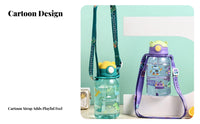 Large Capacity Children's Water Bottle with Strap Long-Lasting Child S Straw Bottle Leak-Proof for Students, Toddlers, Kindergarten, School