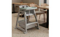 Easy to Clean Multi-Function High Chair with Tray 5-Point Safety Harness Feeding Chair with Removable Tray Silent Universal Wheels Stable Pyramid Structure for Babies, Toddlers, Infants, Restaurant, Hotel